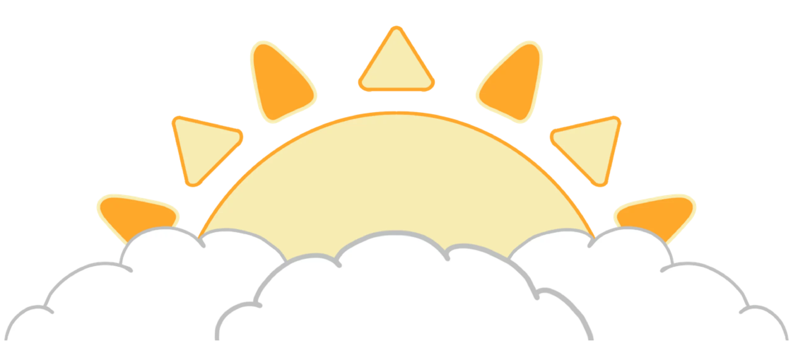 sun behind clouds illustration